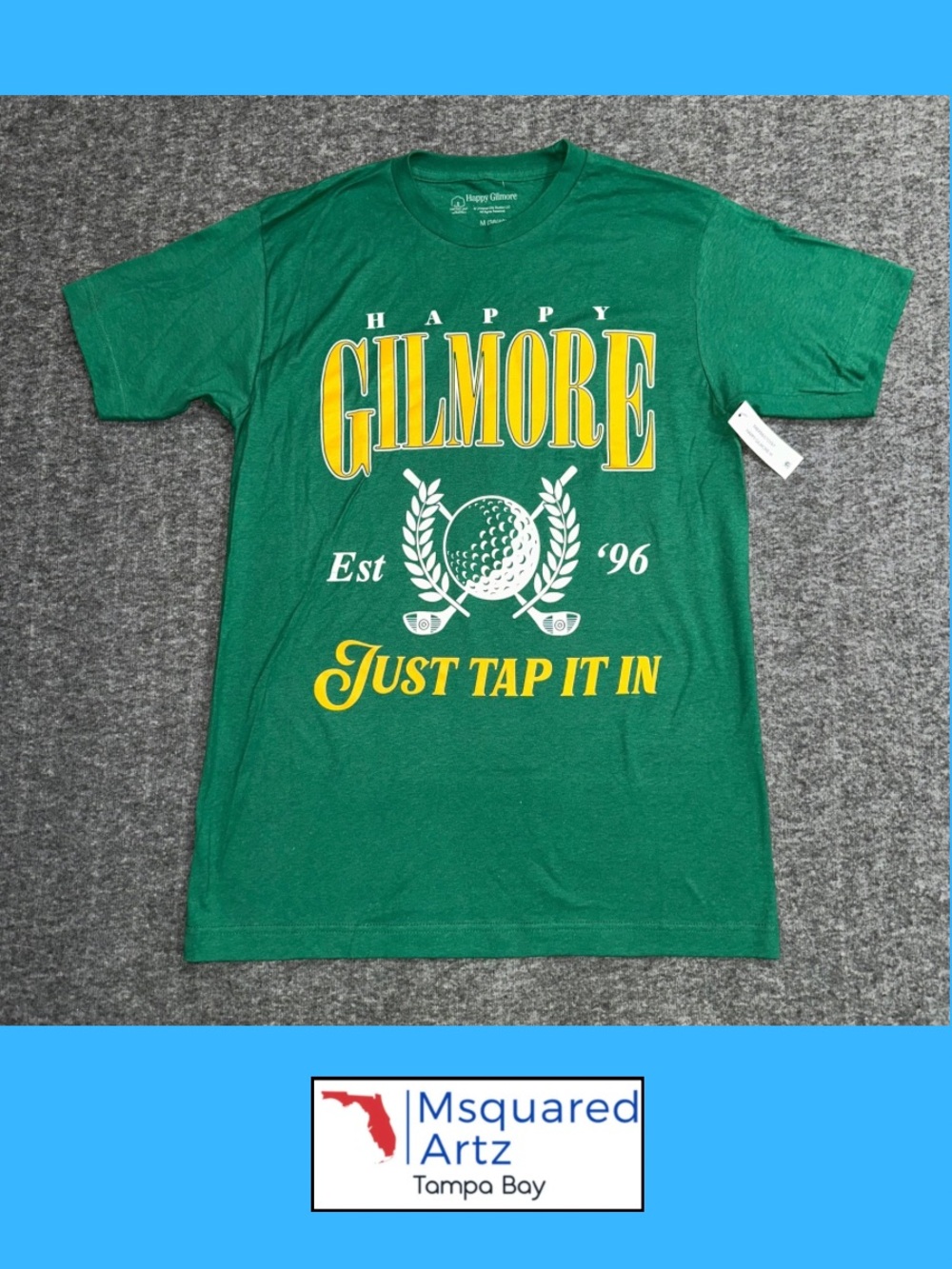 Happy Gilmore Men’s M Green Just Tap It In Golf Movie Graphic T-Shirt NWT